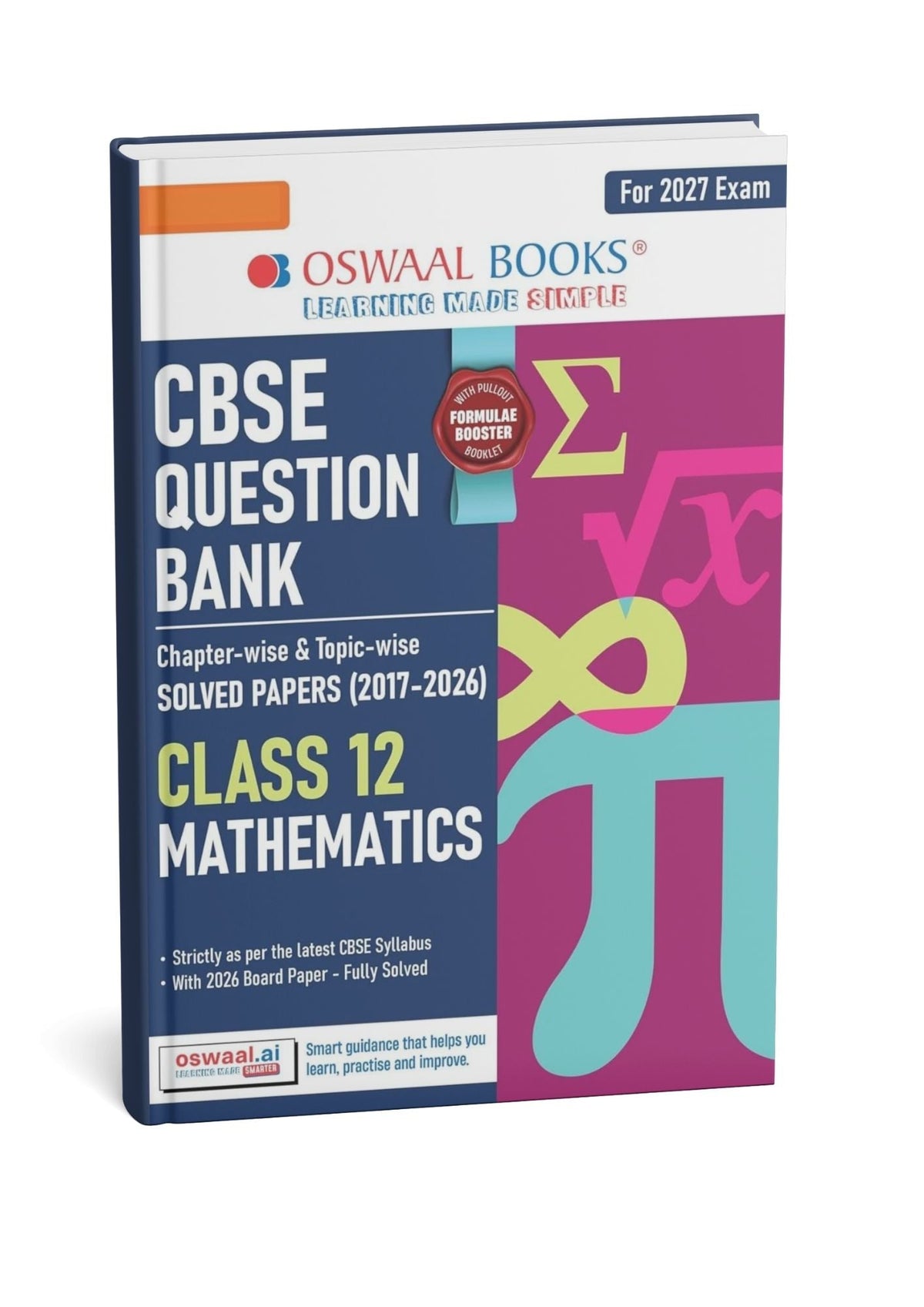 Oswaal Class 12 Mathematics CBSE Question Bank | Chapter & Topic-wise Solved Papers  (2017–2026) | Latest Syllabus 2027 (English Medium)