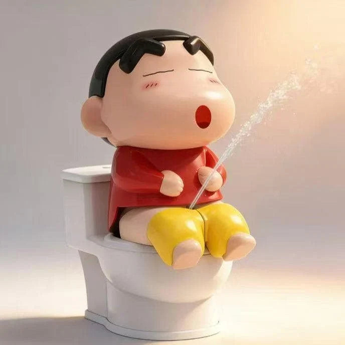 Shin-chan Water Squirt Toilet Prank Box – Fun Hidden Switch Water Spray Toy for Kids & Collectors