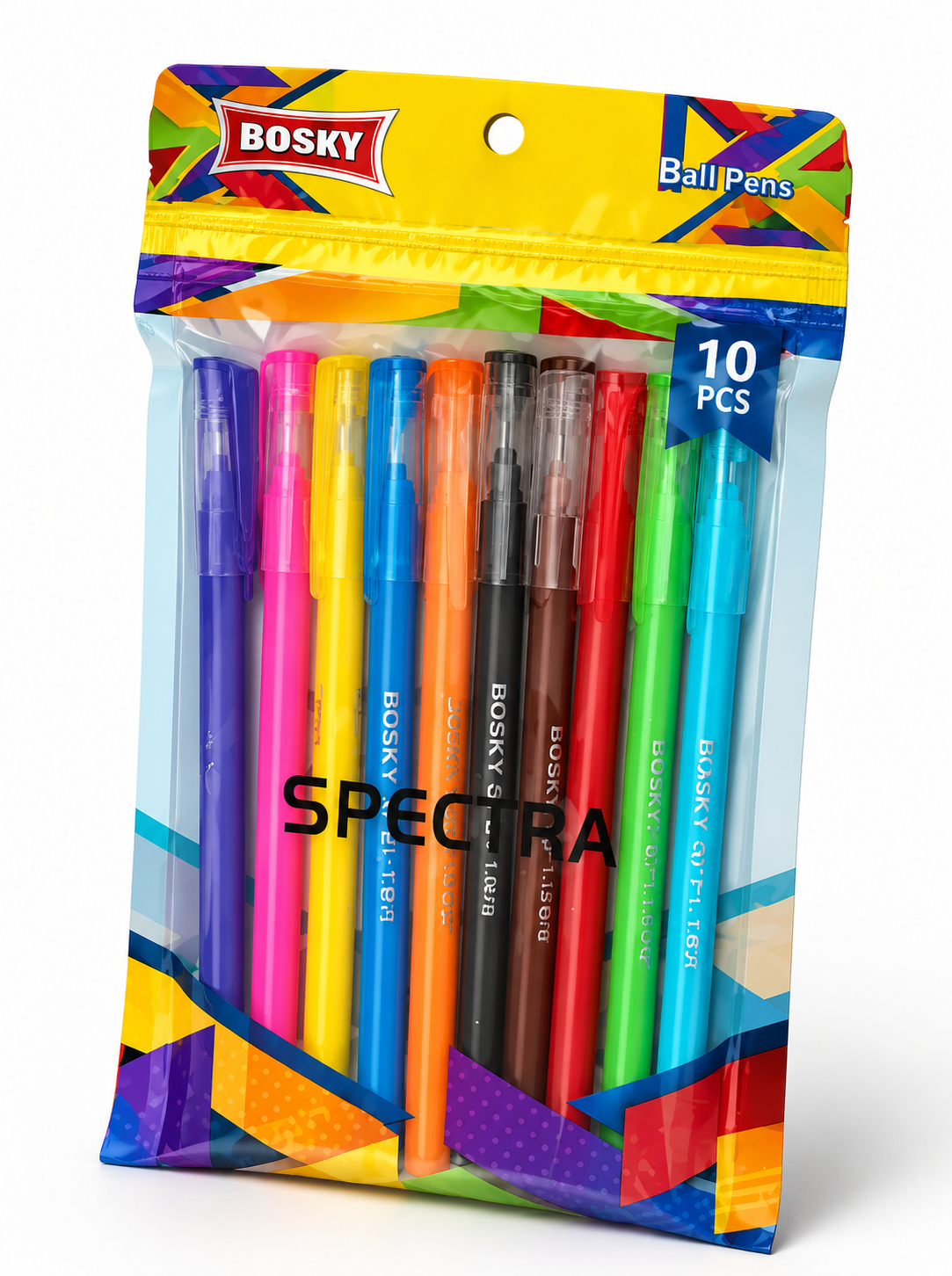 Bosky Spectra Ball Pens – Pack of 10 Pieces, Smooth Writing Pens