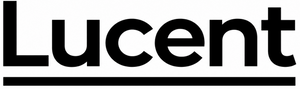 Lucent brand logo in black bold typography on a white background.