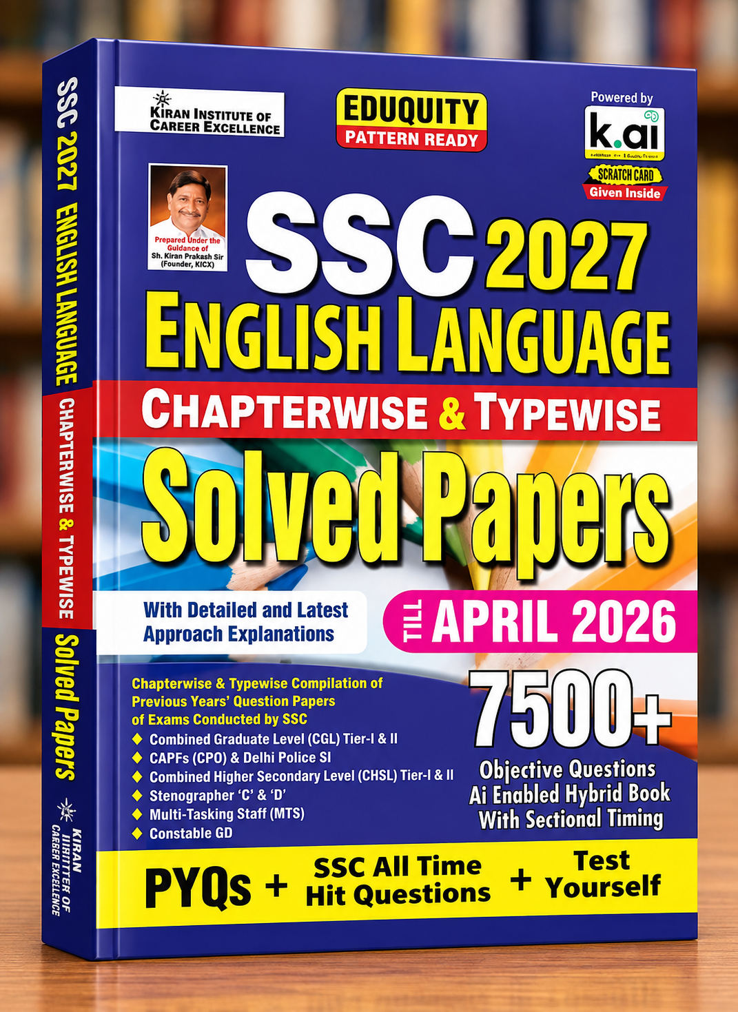Kiran SSC English Language Chapterwise & Typewise PYQs 2027 – 7500+ Solved Questions – Eduquity Pattern – English Medium