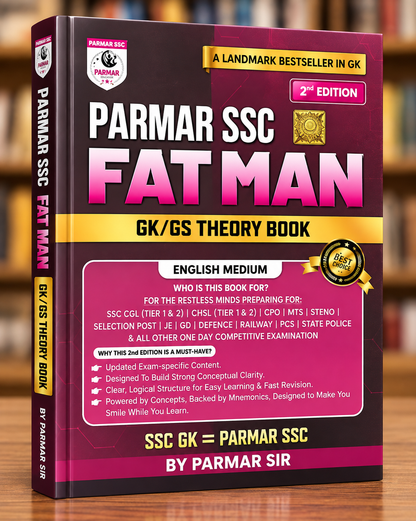 Parmar SSC Fatman GK/GS Theory Book 2026 – 2nd Edition – English Medium – SSC CGL, CHSL, CPO, MTS & Steno