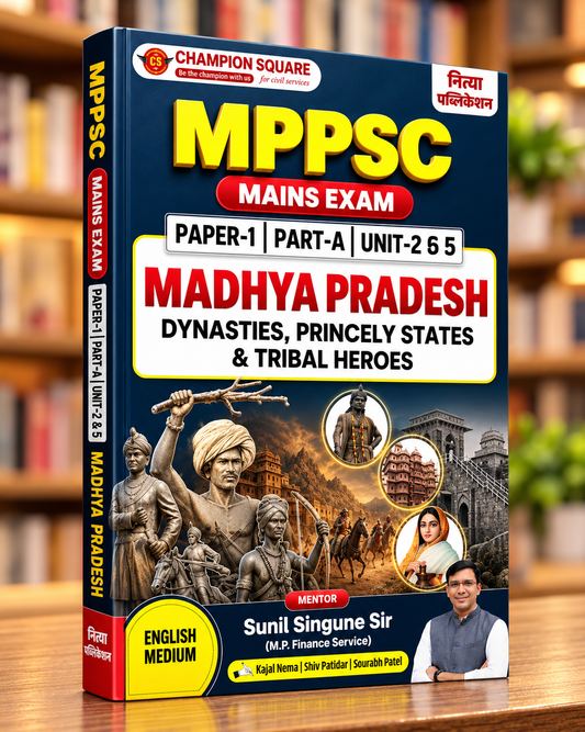 Champion Square MPPSC Mains Paper 1 Part A Unit 2 & 5 | MP Dynasties, Princely States & Tribal Leaders | English Medium