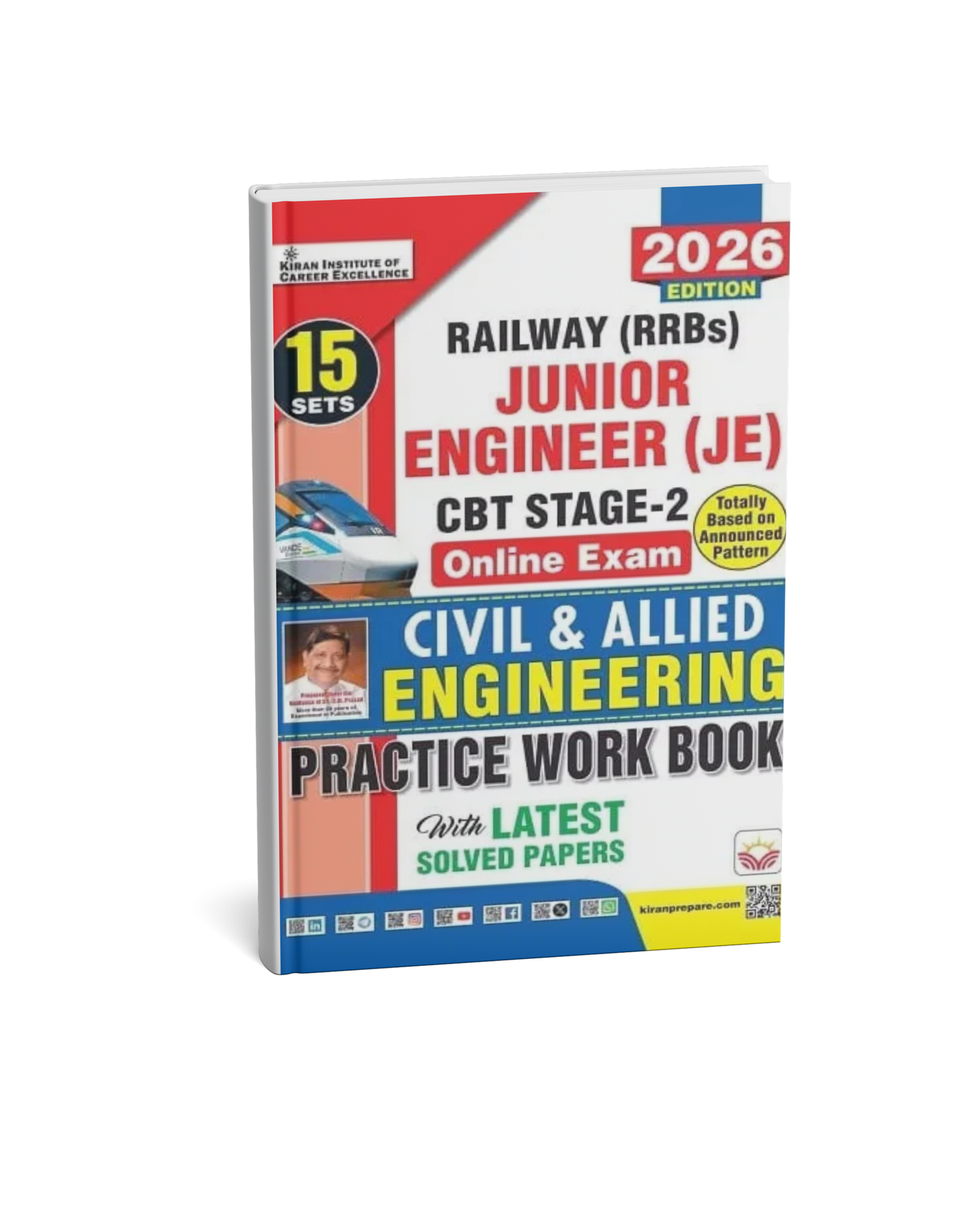 Kiran Railway JE Junior Engineer Stage-2 Civil & Allied Engineering Practice Workbook 2026 Edition (English Medium)