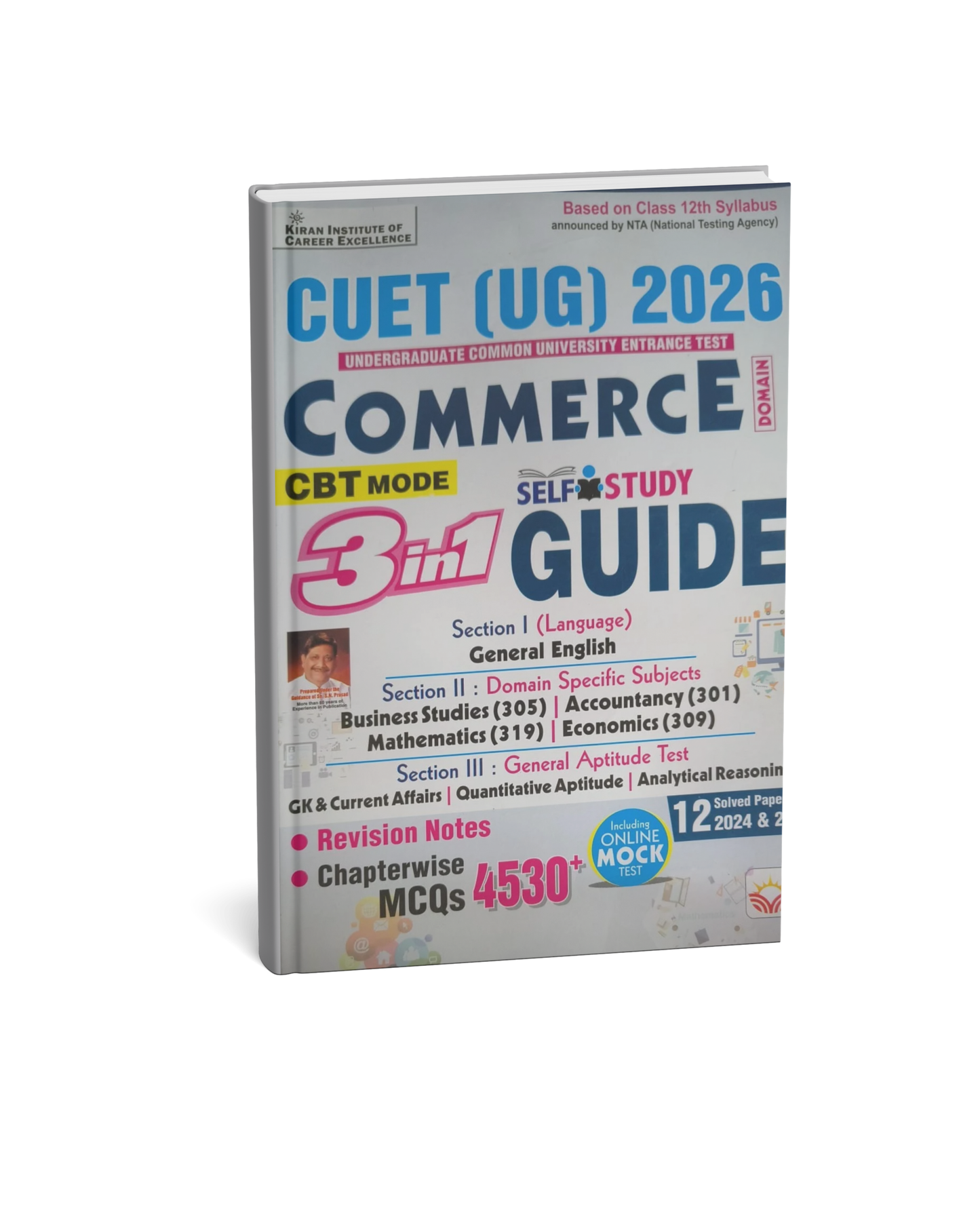 Kiran CUET (UG) 2026 Commerce 3 Guide [English Medium]