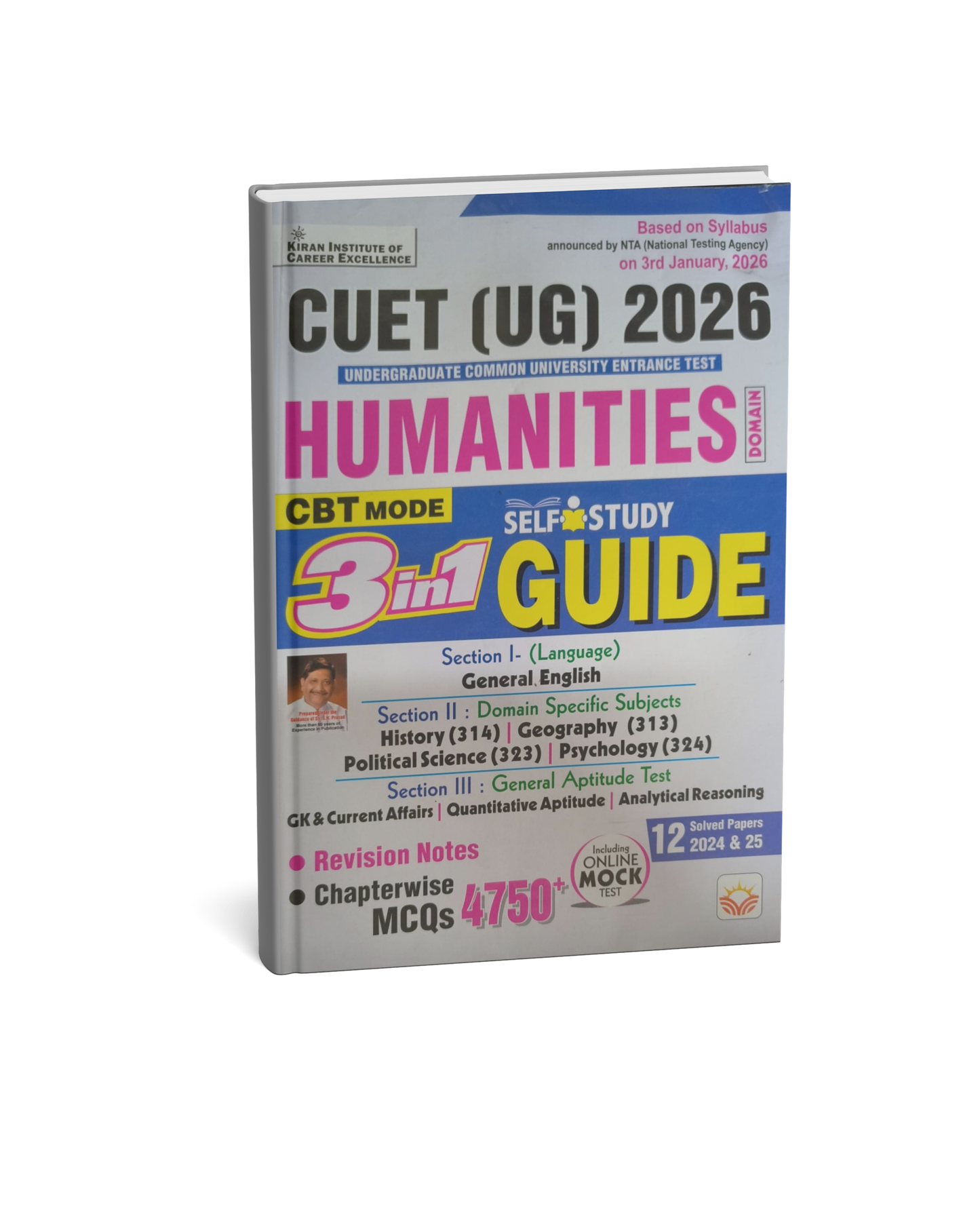 Kiran CUET (UG) 2026 Humanities 3 Guide [English Medium]