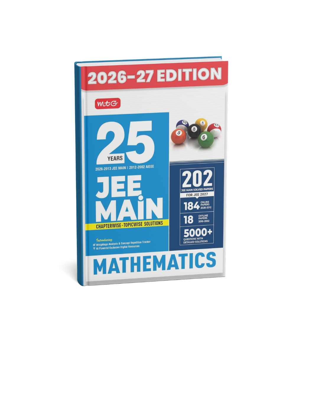 MTG 25 Years JEE Main Mathematics Chapterwise & Topicwise Solutions (2026–2027) Edition (English Medium)