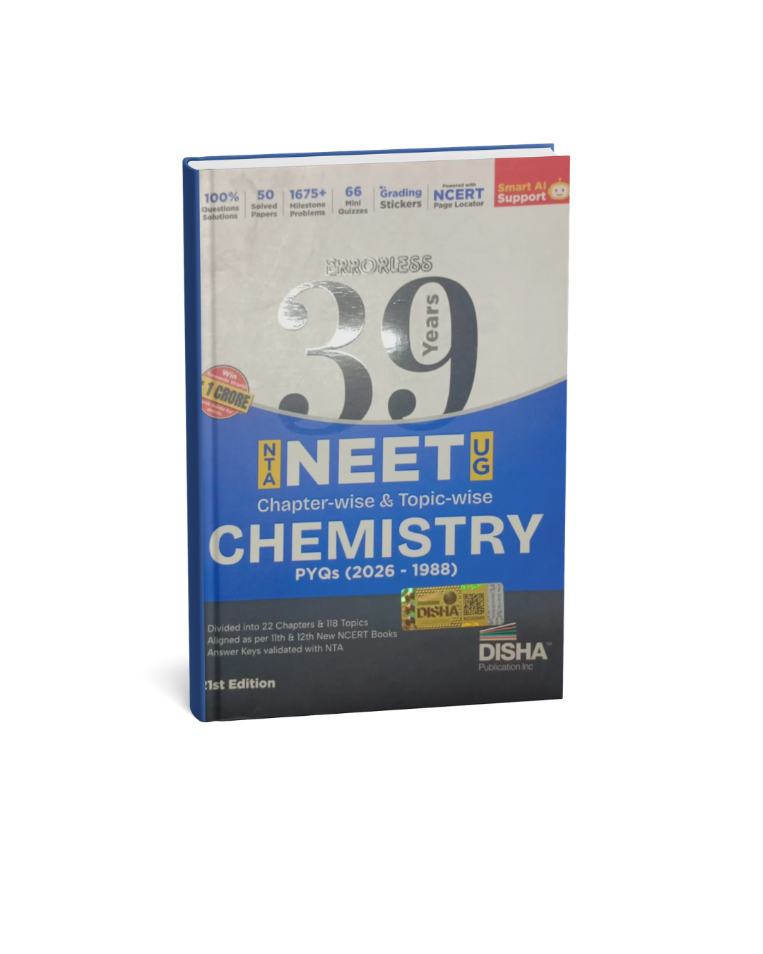 Disha Errorless 39 Years NTA NEET (UG) Chapter-wise & Topic-wise Chemistry PYQ (2026–1988) | 21st Edition NEET 2027 (English Medium)