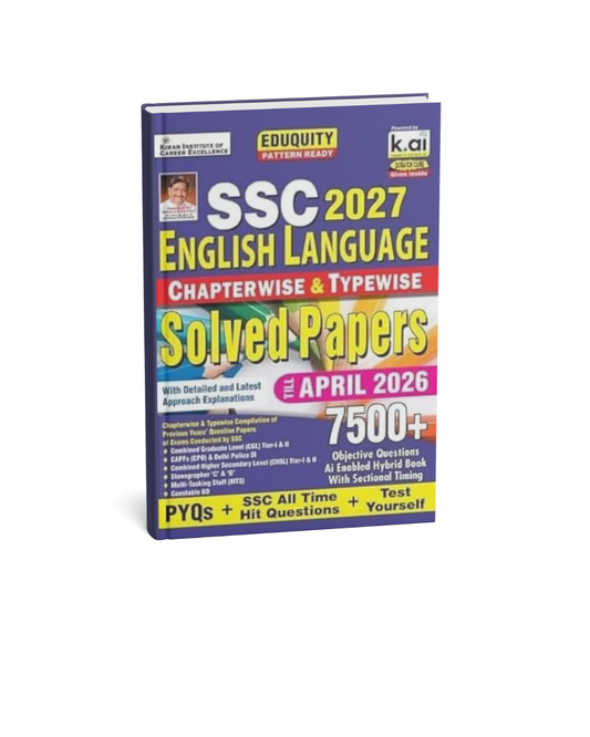 Kiran SSC 2027 English Language Chapterwise & Typewise Solved Papers Till April 2026 | 7500+ (English Medium)