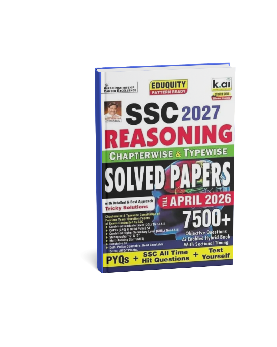 Kiran SSC 2027 Reasoning Chapterwise & Typewise Solved Papers (Till April 2026) 7500+ Objective Questions (English Medium)