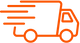 Orange fast delivery truck icon for quick book shipping and logistics.