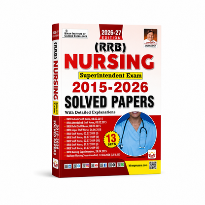 Kiran RRB Nursing Superintendent Exam Solved Papers 2015–2026 13 Sets (English Medium)