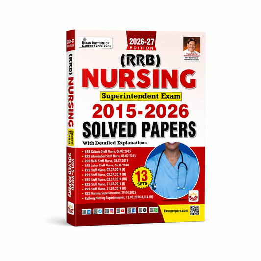Kiran RRB Nursing Superintendent Exam Solved Papers 2015–2026 13 Sets (English Medium)
