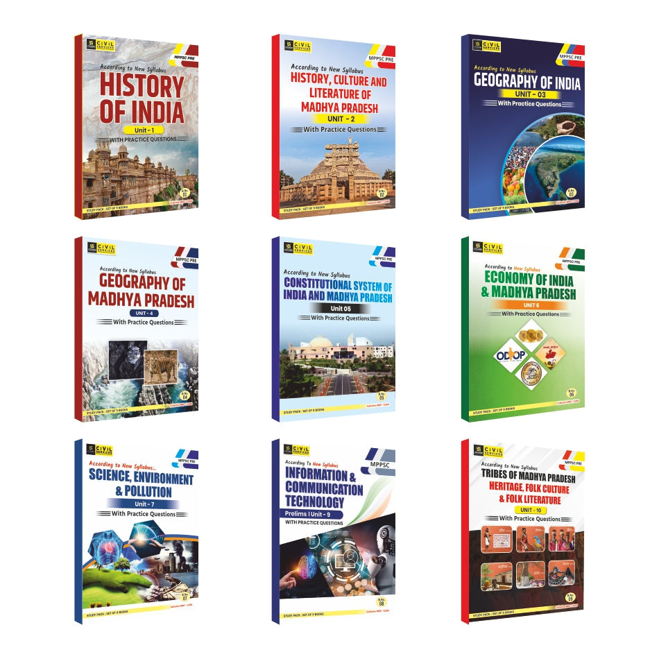 (XEROX)Utkarsh MPPSC Pre Complete Study Pack – Set of 9 Books (English Medium)