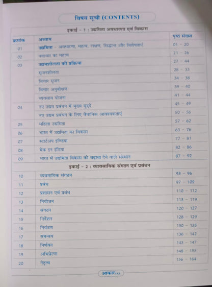 Aakar IAS MPPSC Mains Paper-4 Part-2 Unit 1, 2, 3, 4 & 5 Udyamita, Prabandhan evam Vyaktitva Vikas (Hindi Medium)