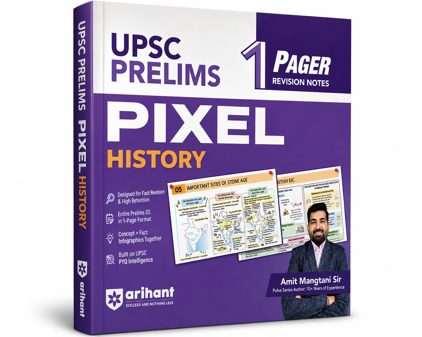 Arihant UPSC Prelims Pixel History – 1 Pager Revision Notes By Amit (English Medium)