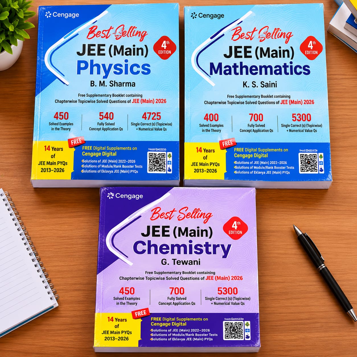 Cengage JEE (Main) Complete Combo Set of 3 Books – Physics, Chemistry & Mathematics 4th Edition (English Medium)