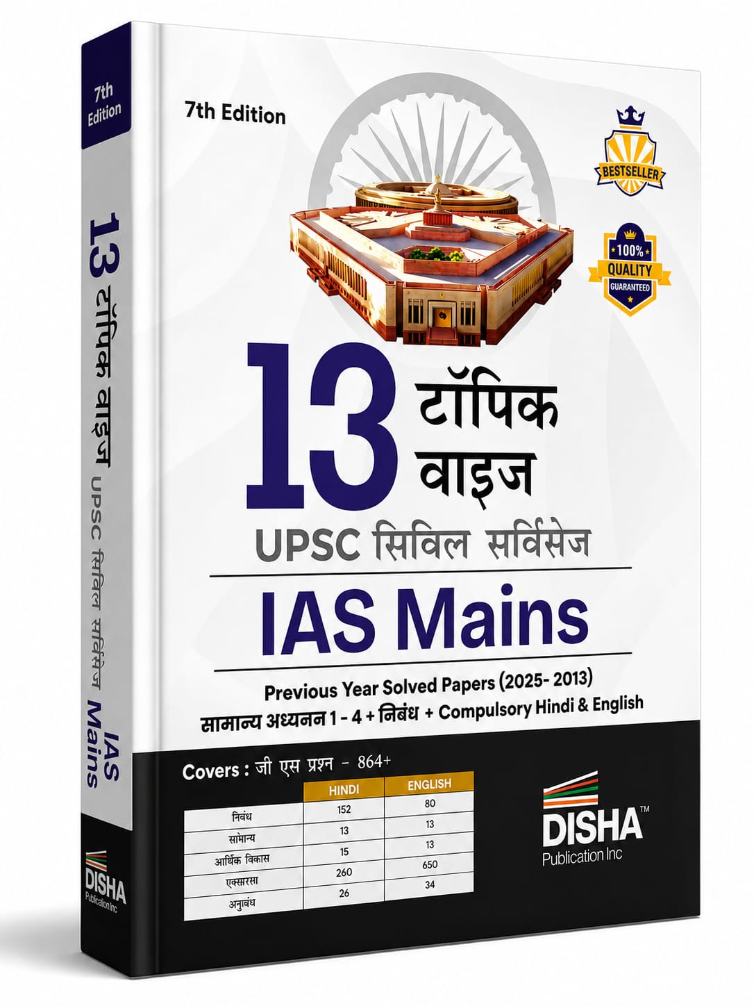 Disha 13 Topic Wise UPSC Civil Services IAS Mains Samanya Adhyayan (PYQ 2025–2013) 7th Edition (Hindi Medium)