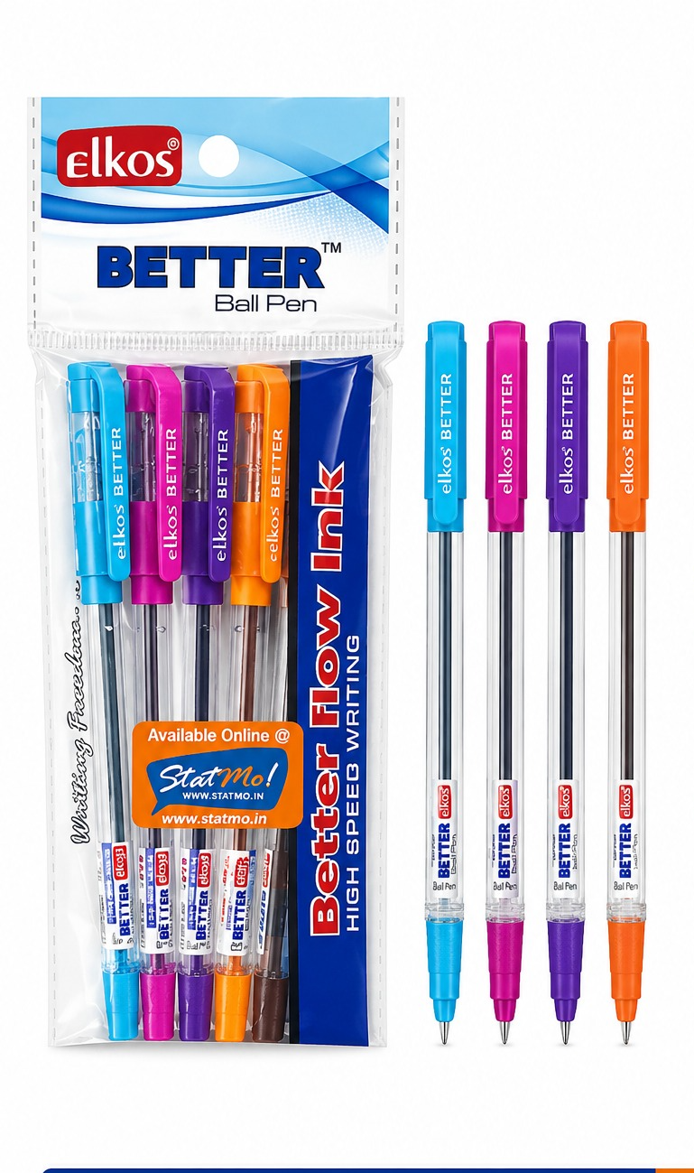 Elkos Better 5 Ball Pen – Smooth Writing Ball Pen for Daily Use