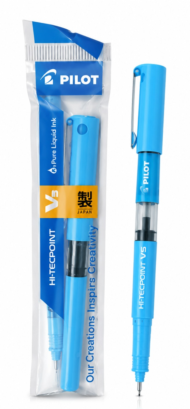 Pilot Hi-Tecpoint V5 Pen Blue – Fine Tip Liquid Ink Roller Pen