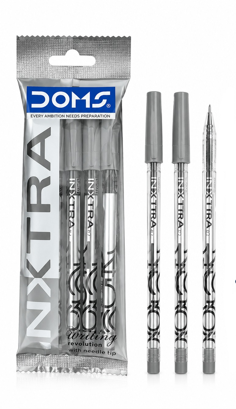 Doms Inxtra 5 Pen Set Black – Ultra Smooth Writing Premium Black Pens